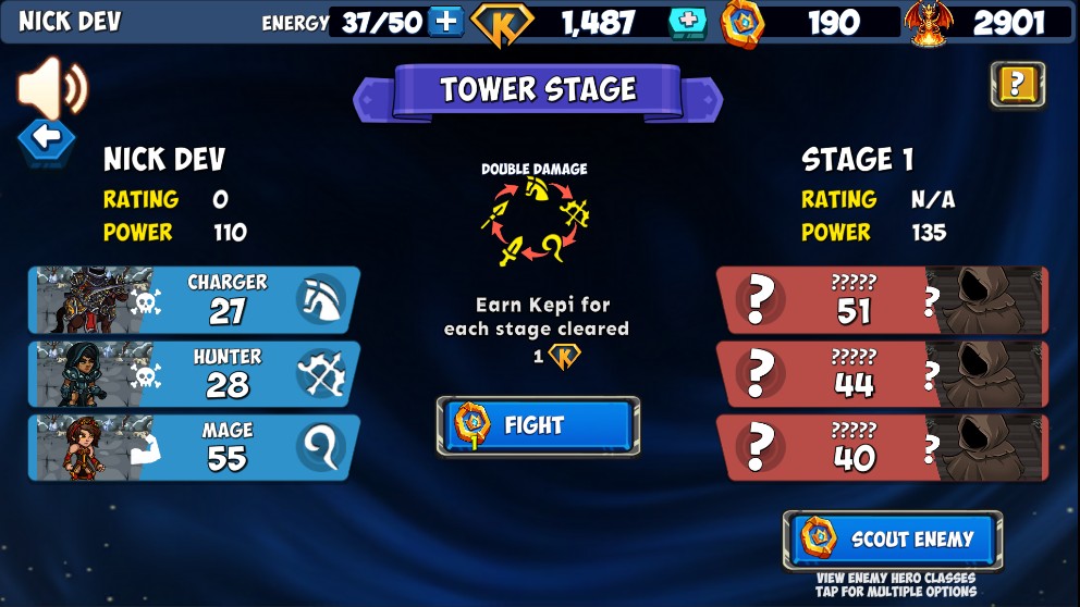 Kingdom Karnage Heroes Endless Tower stage screen